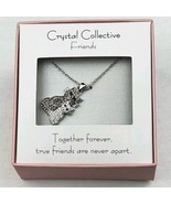 Crystal Collective Cats Pendant Silver plated necklace NIB Kittens Rhine... - £18.36 GBP