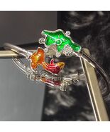 S9999 Silver Filled Vermeil Lotus Leaf &amp; Fortune Gold Fish Design Bracel... - $214.61