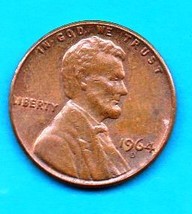 1964 D Lincoln Memorial Penny - Circulated - About XF - $0.01