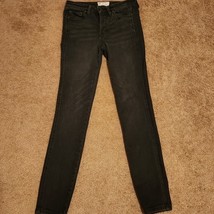 Free People women size 26 Length 29 black 4 button fly jeans - £19.55 GBP