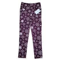 LA GROWN Winter Fleece Leggings Girls Size Large 14 - 16 Purple White - £9.49 GBP