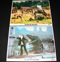 2 1974 Movie THE LAND THAT TIME FORGOT Lobby Cards Doug McClure Sea Monster - $19.95