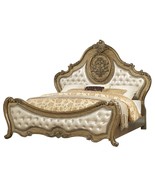Ragenardus King Bed, Faux Leather &amp; Vintage Oak Finish - $2,895.54 CAD