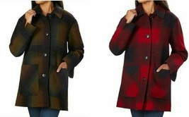 Pendleton Ladies&#39; Wool Blend Topper Coat Plaid - £67.93 GBP