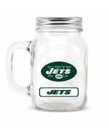 NFL New York Jets Mason Jar 20oz Glass With Lid Mug Cup - £22.01 GBP