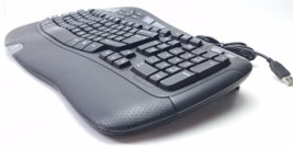 Logitech Wave Y-UV90 Ergonomic Wired Corded USB Keyboard FRENCH/TESTED - $27.85