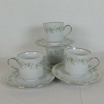 Johann Haviland Bavaria Germany Forever Spring 4 Coffee Cups Mugs and Saucers - $14.52