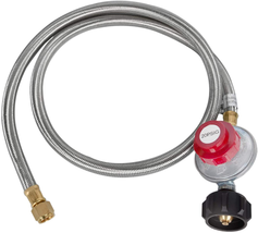 5 Feet Stainless Steel Braided 20 PSI Adjustable Propane Regulator Hose with Qcc - £26.94 GBP