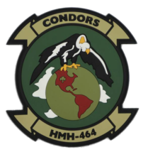 4&quot; MARINE CORPS HMH-464 CONDORS HELI SQUAD GREEN HOOK &amp; LOOP PVC JACKET ... - $38.99