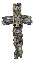 Tribal Indian Faux Arrowhead Stones Lamb of God Good Shepherd Wall Cross... - $22.49