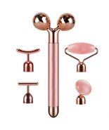 5-in-1 24K Gold Beauty Bar Face Massager Electric Vibrating Rose Quartz ... - $29.16+
