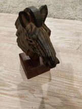 VINTAGE HAND CARVED WOODEN ZEBRA Head  - €16,35 EUR