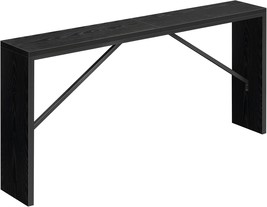 The Narrow Entryway Table, Farmhouse Dining Table With An Angled Metal Frame, - $103.92