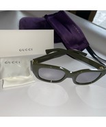 GUCCI SUNGLASSES GG1139S 002 POLISHED OLIVE-GOLD/SILVER MIRROR LENSES  5... - $7,088.92 MXN