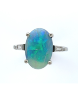 14k Gold 3.04 Carat Australian Genuine Natural Opal and Diamond Ring (#J... - €1.462,25 EUR