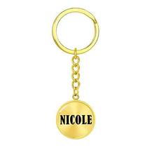 Nicole v01 - Luxury Keychain 18K Yellow Gold Finish Personalized Name - £27.37 GBP