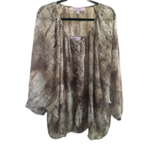 Nicole Richie Collection Blouse with Tank Top Set Printed Animal Print S... - £17.29 GBP