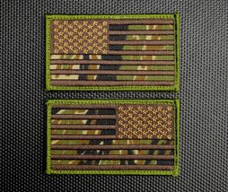 Tiger Stripe US Flag Embroidered Patch Set USA Reverse FWD REV Vietnam M... - $17.95