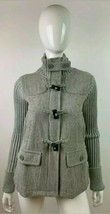 Gap Gray Toggle &amp; Zip Closure Wool Blend Sweater Sleeve Gray Jacket SZ S NWT - £41.97 GBP