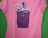 Hanes I Shoot Like A Girl Pink Target Bullseye Shot T Shirt Size Adult S... - £19.48 GBP