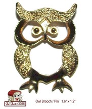 Vintage Pin Goldtone OWL Brooch Pin - Lightweight - $14.95