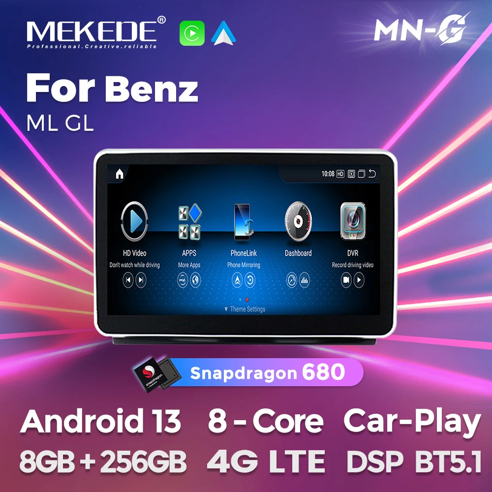 Android 13 8+256G for Mercedes Benz ML-Class W166 2012-2015 GL X166 Carplay Auto - £383.32 GBP+