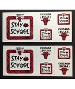 Chicago Bulls STAY IN SCHOOL Stickers Vintage Basketball 2 Sheet Lot - £7.12 GBP