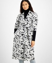 $150 Inc International Concepts Printed Puff-Sleeve Trench Coat White Size XL - £15.76 GBP