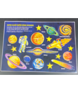 Super Glow in the dark Space stickers sheet vintage 1985 Scholastic Moon... - £11.59 GBP