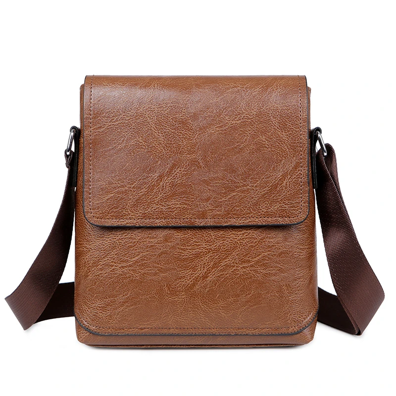 New Vintage Leather Small Men Bags Crossbody Bag Business Man Messenger ... - $30.16