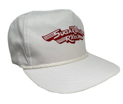 Vintage Sugar Valley Rally Logo Scottsbluff Nebraska White Rope Snapback Hat Cap - £15.81 GBP