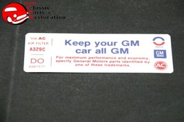 73 CAMARO Z/28 AIR CLEANER &quot;KEEP YOUR GM ALL GM&quot; CODE &quot;DO&quot; DECAL GM # 64... - $1,044.49