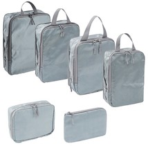 6PCS Compressible Packing Cubes Waterproof Storage Bag Travel Foldable Suitcase  - £90.98 GBP