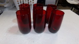 VINTAGE RED RUBY GLASSES SET OF 6 - $27.70