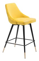 26&quot; Yellow And Black Steel Low Back Counter Height Bar Chair - $258.49