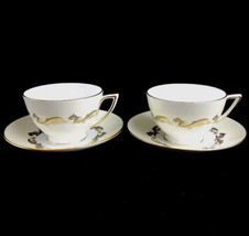 Two Vintage Minton Gold Laurentian Cups &amp; Saucers Bone China England H-5... - $21.46