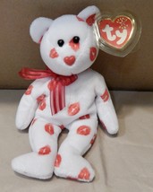 Ty Beanie Baby Smooch Kisses Bear 8 1/2&quot; Plush Stuffed Animal Toy 237D - £8.31 GBP