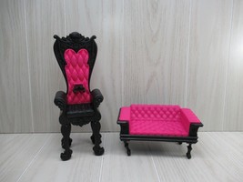 Monster High Deluxe Deadluxe High School Pink &amp; Black couch sofa throne chair - £11.86 GBP