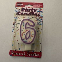 Birthday Party Cake Number Candle 6 Multicolor - £2.22 GBP