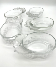 Vintage Studio Nova Mikasa Holiday Candy Dishes Holly Berry Oval Glass D... - $31.90