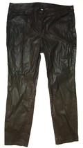 Womens W Worth New York Pants Gray Black Slacks Coated 14 NWT $448 Faux Leather  - £348.88 GBP