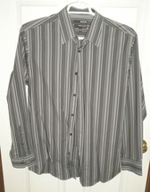 Murano Modern Comfort XLA Striped Long Sleeve Button Down Shirt ~ Large L - $9.98