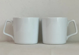 Williams Sonoma Solid White Set of 2 Coffee Tea Mugs Cups Exclusive Design - £15.48 GBP