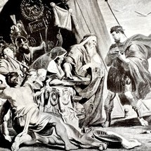 Roman Patriotism Priests Warn Decius Mus 1913 Plate Print 2 Page History... - $39.99