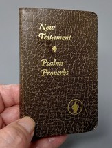New Testament Psalms Proverbs GIDEON BIBLE Pocket Mini Brown Prayer Book - £7.06 GBP