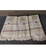 Charles Craft Cross Stitch Collectibles 14 Ct Border Hand Towel Ecru Blu... - $24.65