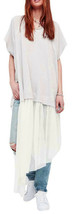 Free People Tulle Skirt Duster Medium 8 10 Nude Thermal Top White Mesh O... - £93.36 GBP