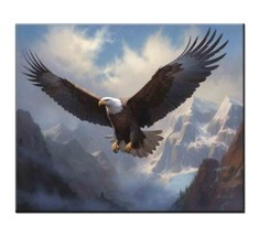 Majestic Eagle Soaring Above The Clouds Painting Printed Canvas Giclee - £6.85 GBP+