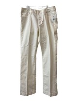 Nautica Womens Size 8 Cream Denim Jeans Straight Leg Mid Rise Flap Pocke... - £18.99 GBP