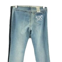 EckoRed Junior&#39;s Jeans Sequins on Back Pocket Frayed Waistband Light Was... - £23.52 GBP